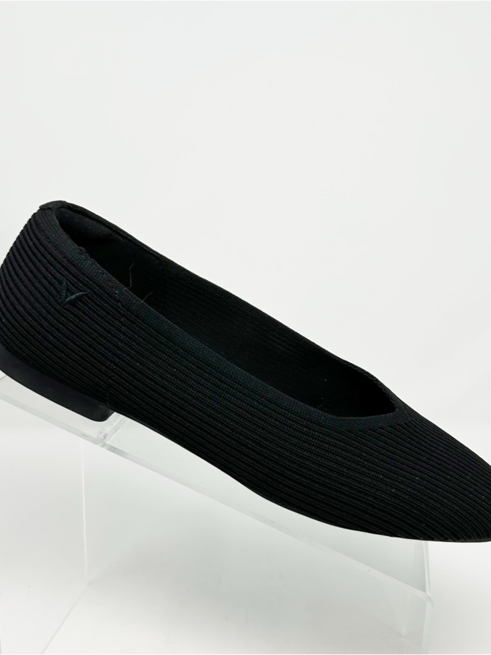 VIVAIA Margot 2.0 Ballet Flats Womens Black Knit Square Toe V-Cut Slip On 39
